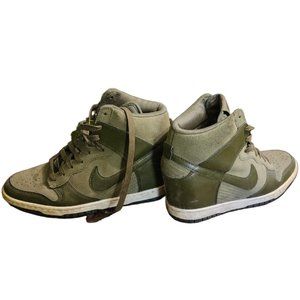 NIKE dunk sky hi olive wedge Sneakers size 7.5